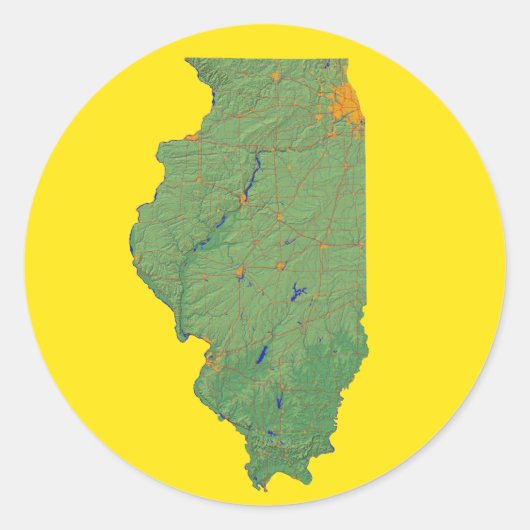 Kaart van Illinois Sticker (Voorkant)