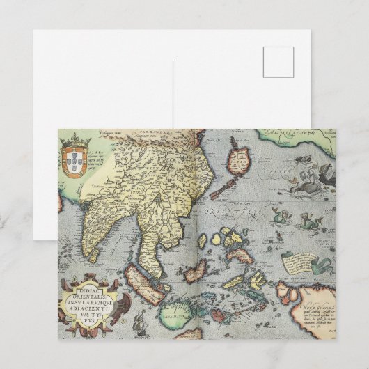  kaart van India | 1592 (Voorkant / Achterkant)