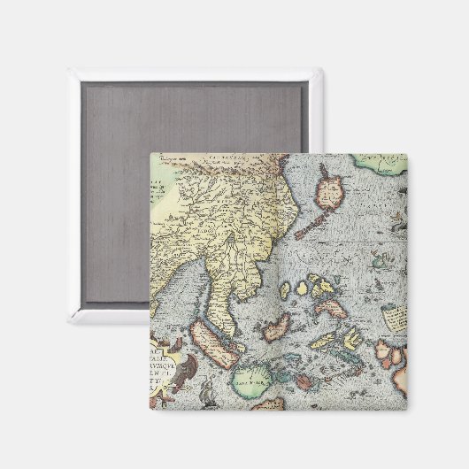  kaart van India | 1592 Magneet (Voorkant / Achterkant)