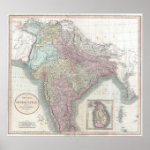  kaart van India (1806) Poster (Voorkant)