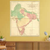 Kaart van India (1818) Canvas Afdruk (Insitu (Woonkamer))