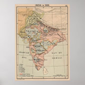  kaart van India (1823) Poster (Voorkant)