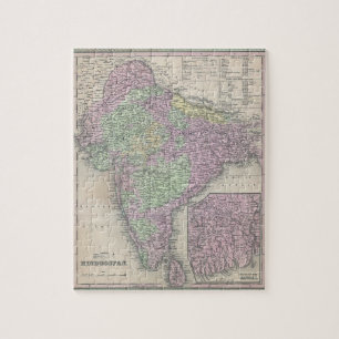  kaart van India (1853) Legpuzzel