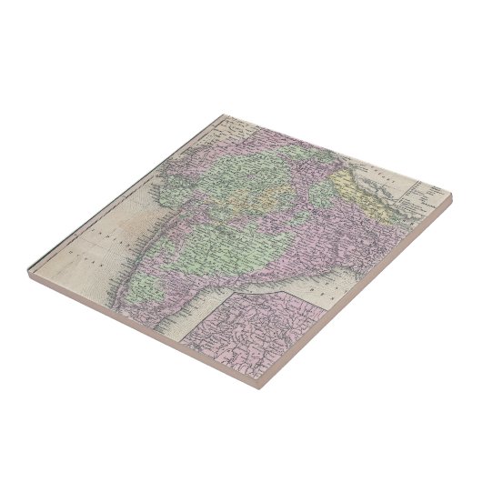  kaart van India (1853) Tegeltje (Zijkant)