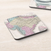  kaart van India (1855) Bier Onderzetter (Linkerzijde)