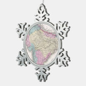  kaart van India (1855) Tin Sneeuwvlok Ornament (Rechts)