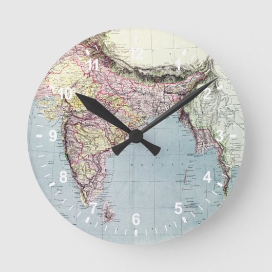  kaart van India | 1877 Ronde Klok (Voorkant)