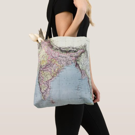 kaart van India | 1877 Tote Bag (Dichtbij)