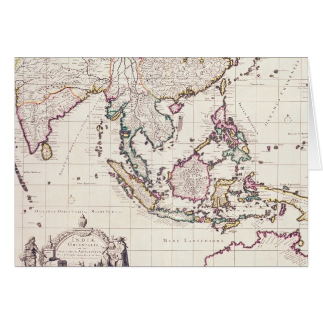 Kaart van India en Oost-India (Voorkant Horizontaal)