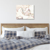 Kaart van India en Oost-India Canvas Afdruk (Insitu (Slaapkamer))