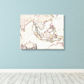 Kaart van India en Oost-India Canvas Afdruk (Insitu (Houten vloer))