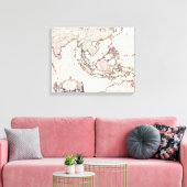Kaart van India en Oost-India Canvas Afdruk (Insitu (Woonkamer))