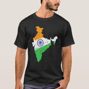 Kaart van India in Tricolor met Ashoka Chakra desi T-shirt