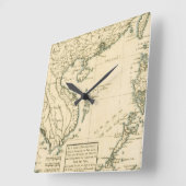  kaart van India | Indische Oceaan Vierkante Klok (Hoek)