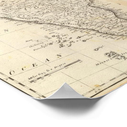 Kaart van India Poster (Hoek)