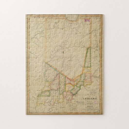  kaart van Indiana (1817) Legpuzzel (Verticaal)