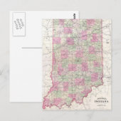  kaart van Indiana (1864) (Voorkant / Achterkant)