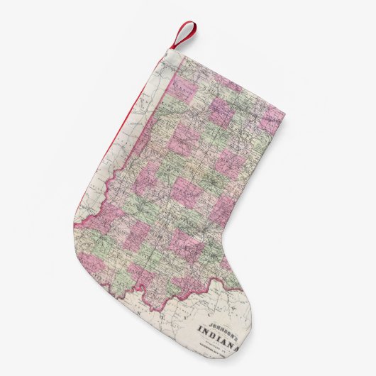  kaart van Indiana (1864) Kleine Kerstsok (Voorkant (Hangend))