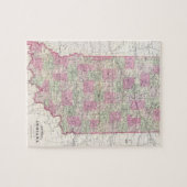  kaart van Indiana (1864) Legpuzzel (Horizontaal)