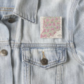 kaart van Indiana (1864) Vierkante Button 5,1 Cm (In situ)