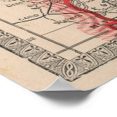 kaart van Indiana (1883) Poster (Hoek)