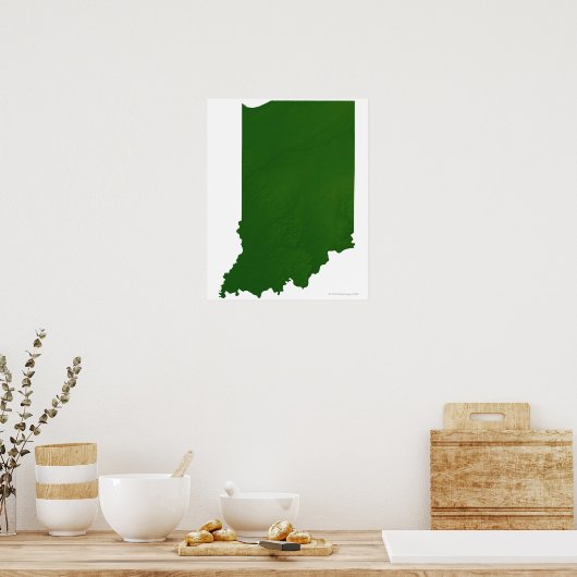 Kaart van Indiana 2 Poster (Keuken)