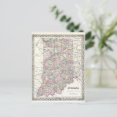 Kaart van Indiana. Joseph Hutchins Colton (Staand voorkant)