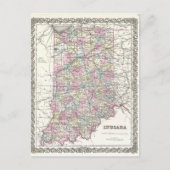 Kaart van Indiana. Joseph Hutchins Colton (Voorkant)