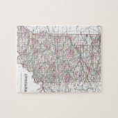 Kaart van Indiana. Joseph Hutchins Colton Legpuzzel (Horizontaal)