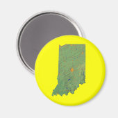 Kaart van Indiana Magnet (Voorkant / Achterkant)