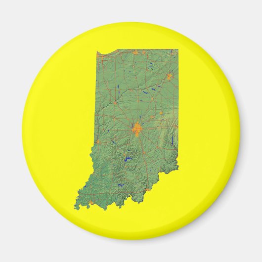 Kaart van Indiana Magnet (Voorkant)