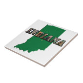 Kaart van Indiana Staat Afbeelding Tekst Tegeltje (Zijkant)