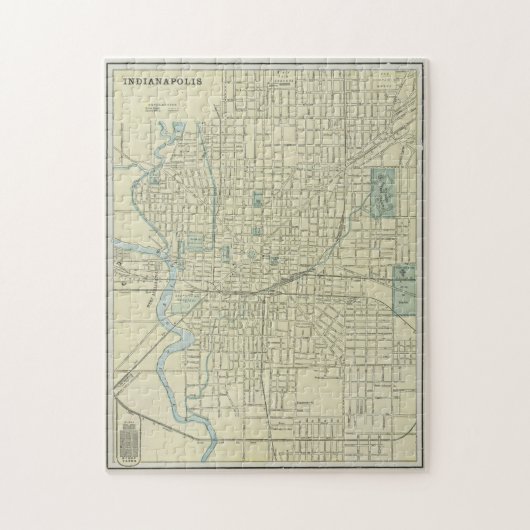  kaart van Indianapolis Indiana (1901) Legpuzzel (Verticaal)