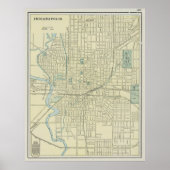  kaart van Indianapolis Indiana (1901) Poster (Voorkant)