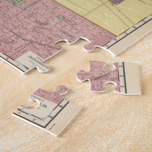kaart van Indianapolis Indiana (1903) Legpuzzel (Zijkant)