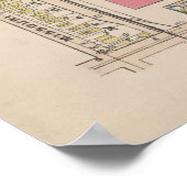 kaart van Indianapolis Indiana (1916) Poster (Hoek)