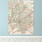  kaart van Indianapolis Indiana (1921) Canvas Afdruk (Insitu (Houten vloer))