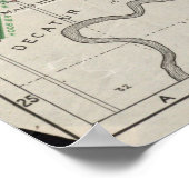  kaart van Indianapolis Indiana (1921) Poster (Hoek)