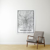 Kaart van Indianapolis Wandkleed (In situ)
