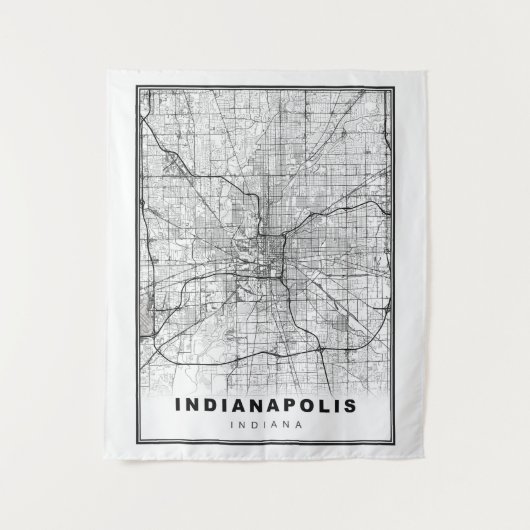 Kaart van Indianapolis Wandkleed (Voorkant)