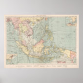  kaart van Indonesië en de Filipijnse havens Poster (Voorkant)