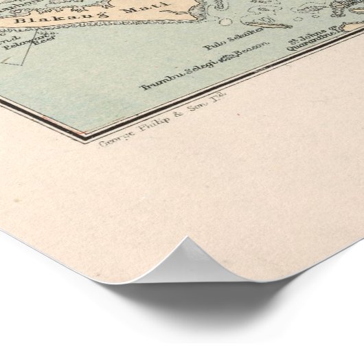  kaart van Indonesië en de Filipijnse havens Poster (Hoek)