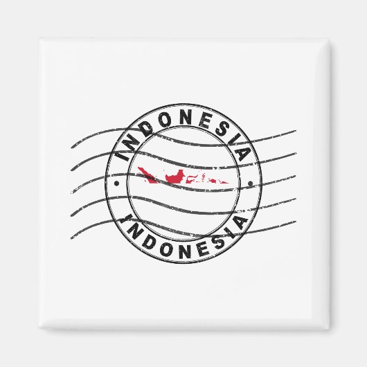 Kaart van Indonesië, poststempel Magneet (Voorkant)