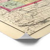 Kaart van Ionia County, Michigan Poster (Hoek)