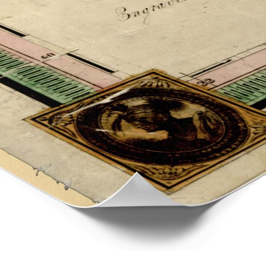  kaart van Iowa (1845) Poster (Hoek)