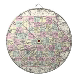  kaart van Iowa (1855) Dartbord