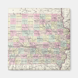 kaart van Iowa (1855) Magneet
