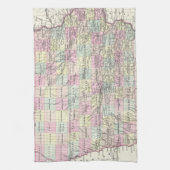 kaart van Iowa (1855) Theedoek (Verticaal)