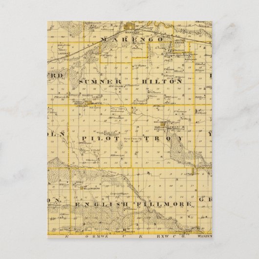 Kaart van Iowa County, staat Iowa (Voorkant)