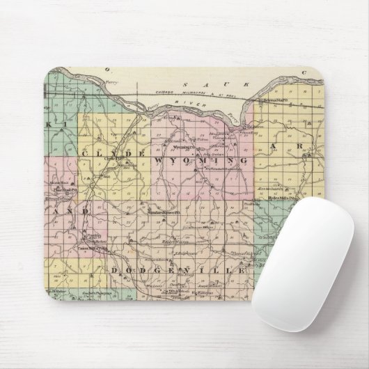 Kaart van Iowa County, staat Wisconsin Muismat (Met muis)